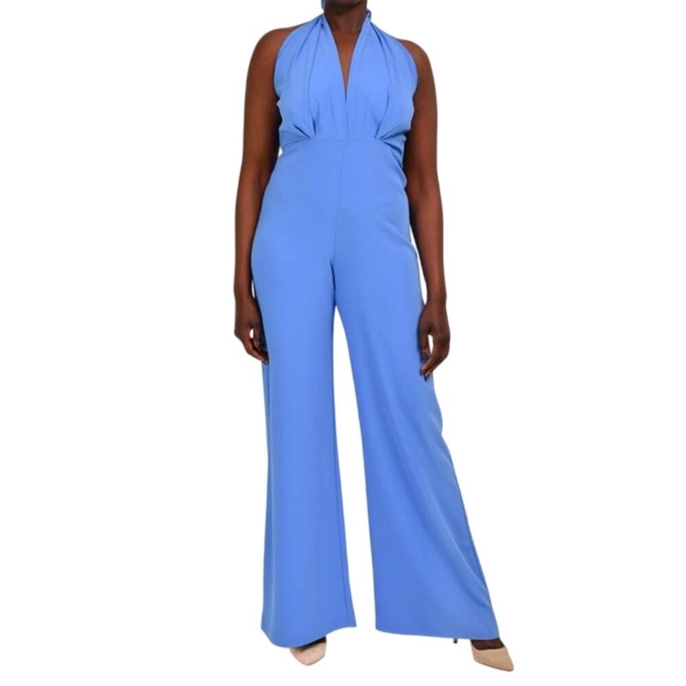 Amanda Uprichard Blue Wrap Around Neck Mezcal Jumpsuit Women's Size XS NEW